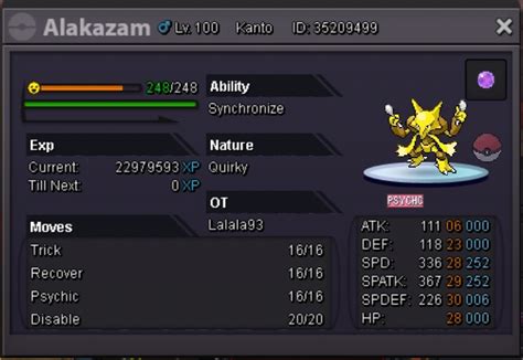 best alakazam nature